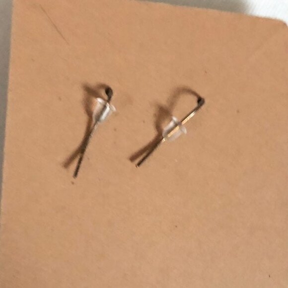 Metallic Gold Tone Oval Dangle Earrings - Picture 2 of 5